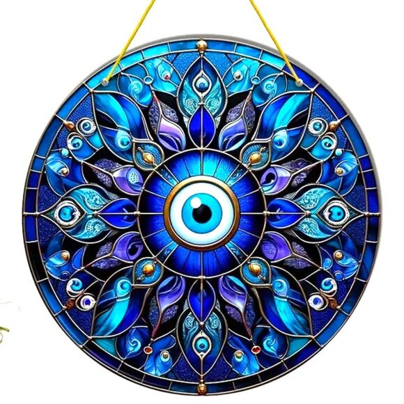 Suncatcher Evil Eye Third Window Decor Art Colorful In/Outdoor Protection Energy - Picture 1 of 5